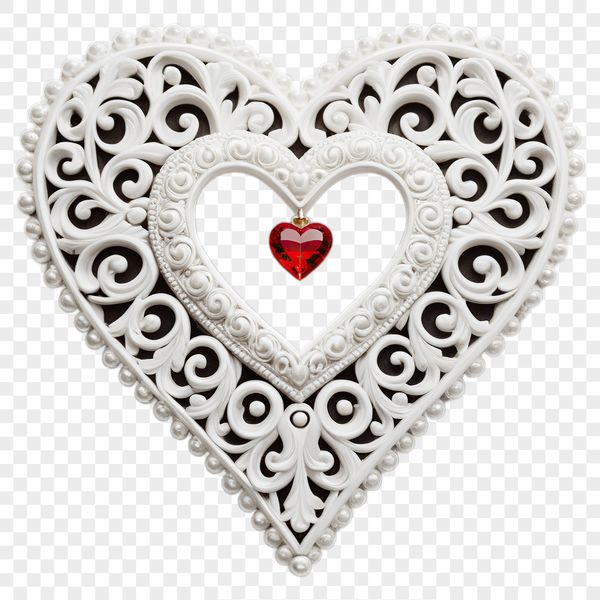 Transparent Love Symbol for Designs A transparent PNG heart icon with a clear background, ideal for commercial or personal use in various designs.
