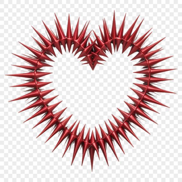 Transparent heart icon with a clear background in PNG format.