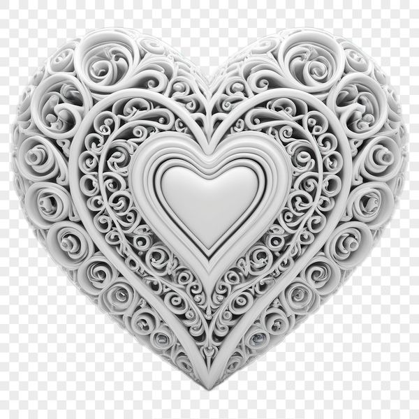A high-resolution transparent PNG heart symbol with a clear background.