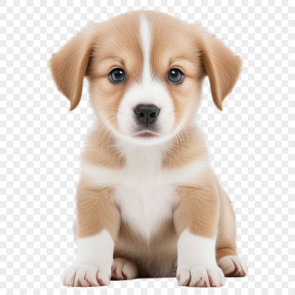 Adorable Puppy on a Clear Background PNG A high-resolution png image of a cute puppy sitting on a clear background.