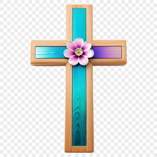 A simple crucifix with a clear background, suitable for various designs.