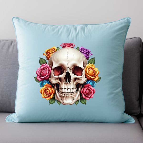 Close-up Skull Illustration A close-up image of a skull with a clear background, suitable for high-resolution printing or digital use.