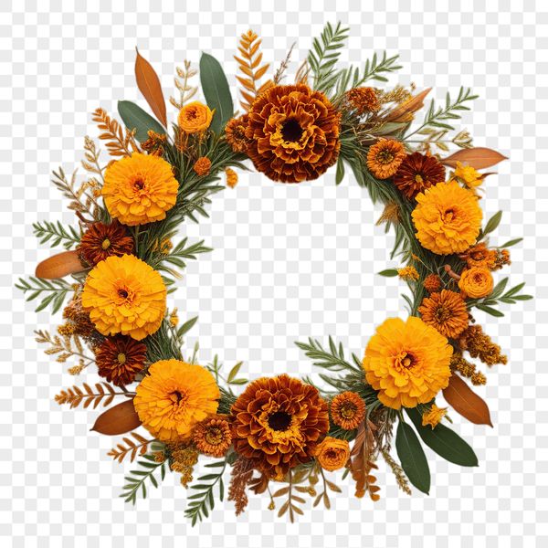 High Resolution Transparent Wreath Clipart Transparent png flower wreath design suitable for commercial use, personal invitations, or web design elements.