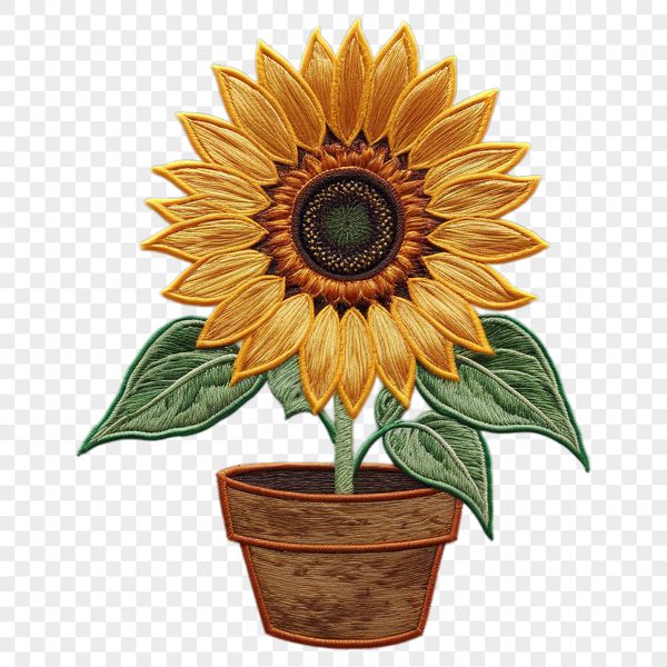 A high-resolution PNG image of a single bright yellow sunflower with large petals in full bloom.