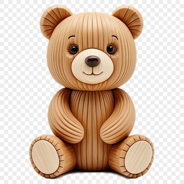 A high-resolution digital image of a transparent teddy bear with a clear background, suitable for commercial use.