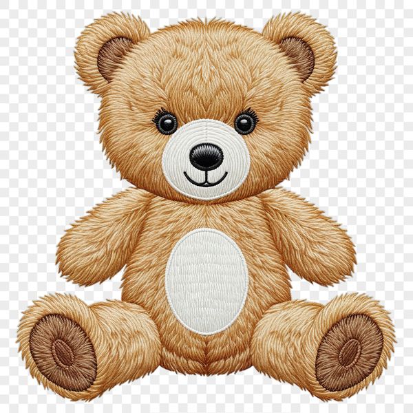 Clear Background Teddy Bear Image A high-resolution transparent teddy bear in a clear background PNG format, ideal for commercial or personal use.