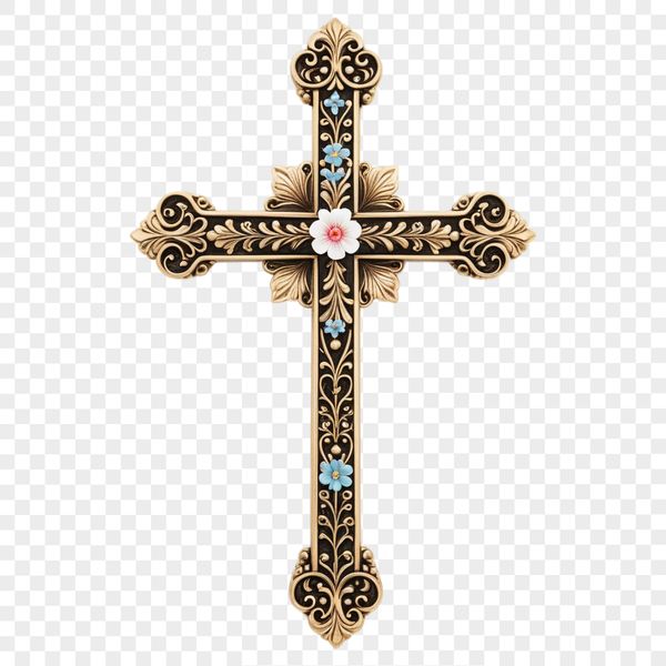 Transparent PNG image of a crucifix with a simple design, suitable for commercial or personal use.