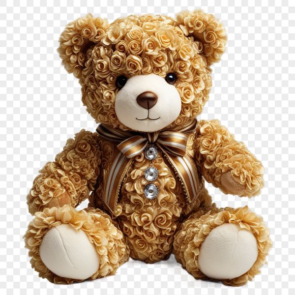 Clear Background Transparent Bear PNG A high-resolution transparent png image of a teddy bear against a clear background.