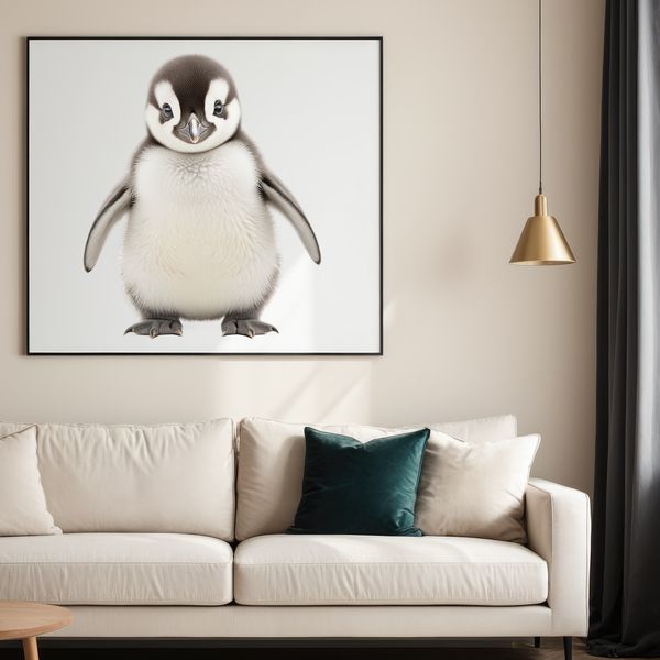 Fluffy Baby Penguin in a Clear Background A small, fluffy baby penguin in a clear background.