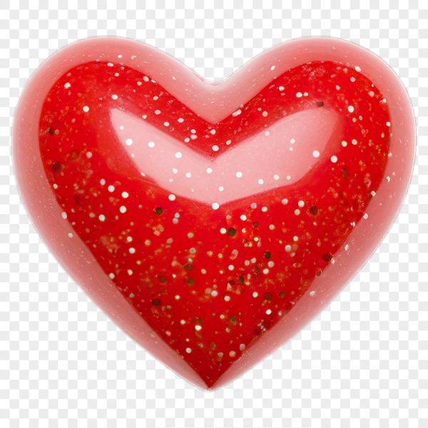 Clear Heart Icon Heart symbol with clear background and transparent edges, ideal for print and digital applications.