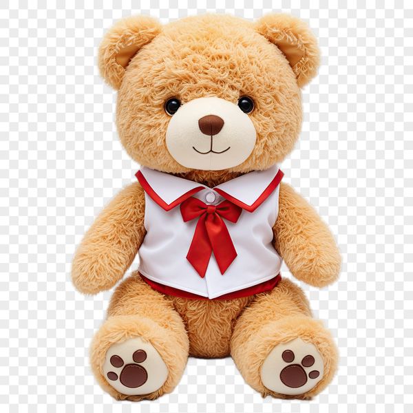Cuddly Digital Friend A digital illustration of a cuddly teddy bear with a transparent background.