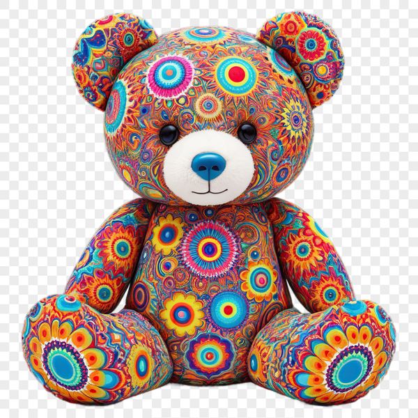 A high-resolution PNG image of a soft and cuddly teddy bear with a transparent background.