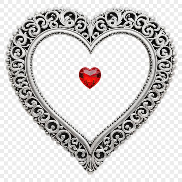 A simple heart shape with a clear background, ideal for sublimation printing and various creative projects.