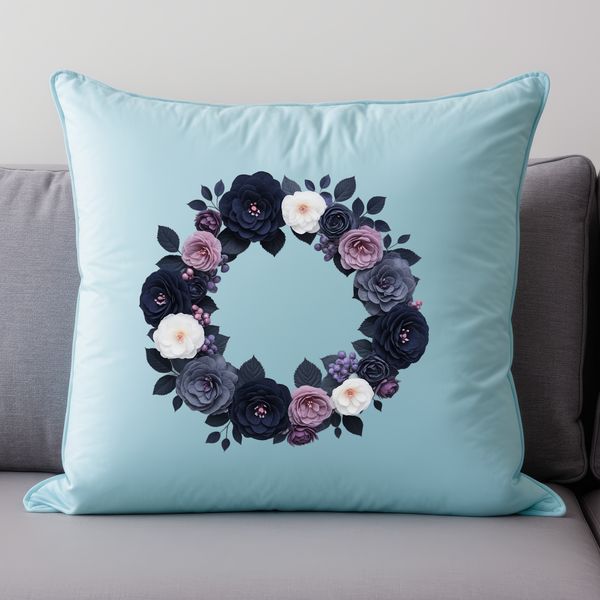 Floral Circle Design Template A floral arrangement in the shape of a circle, composed of individual flowers and foliage.