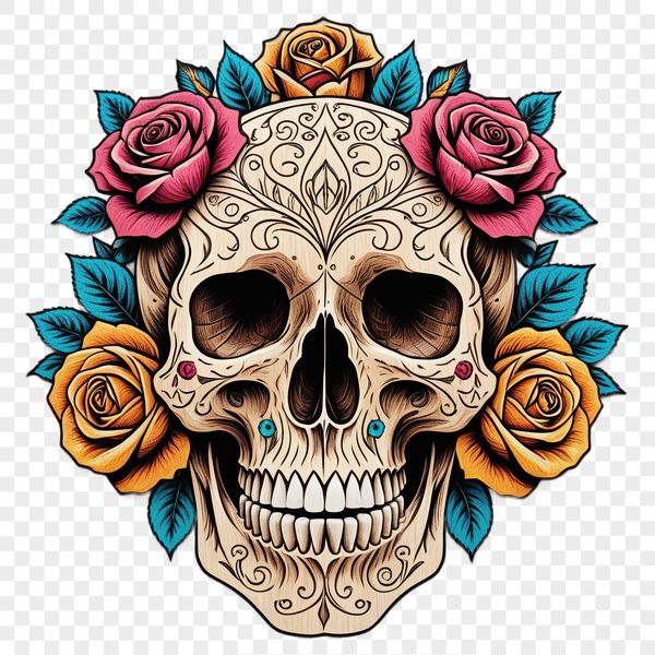 Free High-Resolution Skull Clipart A high-resolution transparent PNG skull on a clear background.
