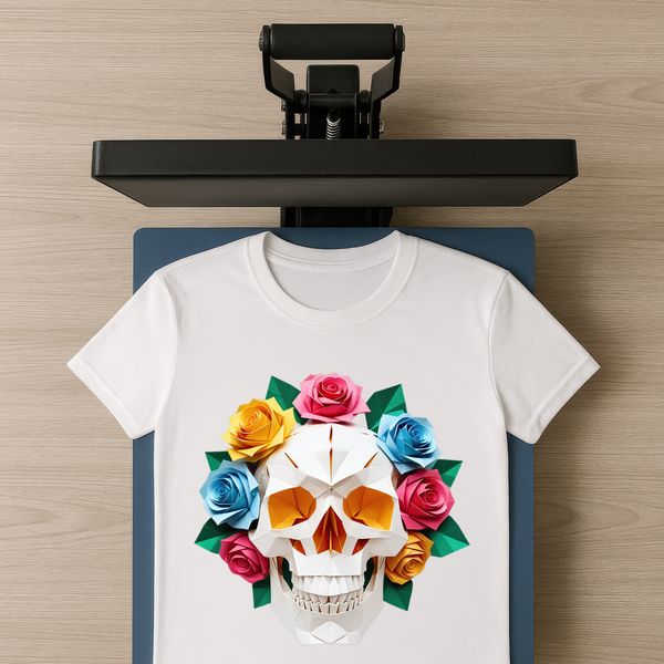 A transparent PNG file of a detailed skull with a clear background, ideal for sublimation printing and creative projects.