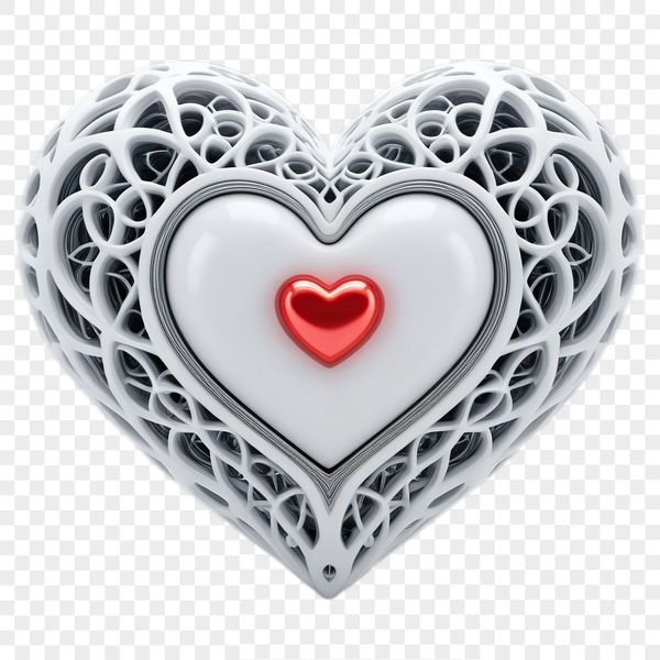 Transparent Valentine's Day Heart PNG A simple, transparent PNG image of a red heart with a clear background.