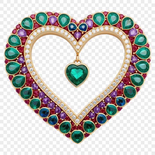A high resolution PNG image of a single, isolated heart shape with no background clutter.