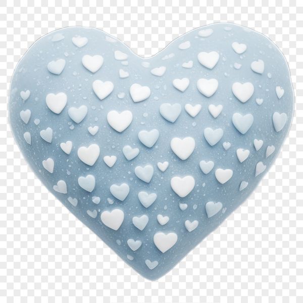 A transparent PNG image of a heart icon with a clear background.