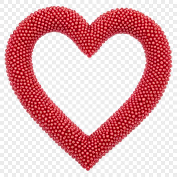 A clear transparent PNG heart with a large size suitable for print quality.