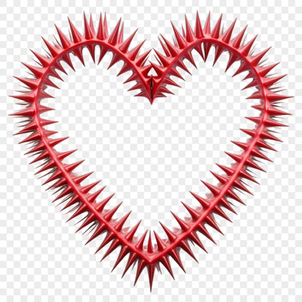 Elegant Heart Symbol PNG A high-resolution transparent PNG image of a stylized heart symbol, suitable for sublimation and print.