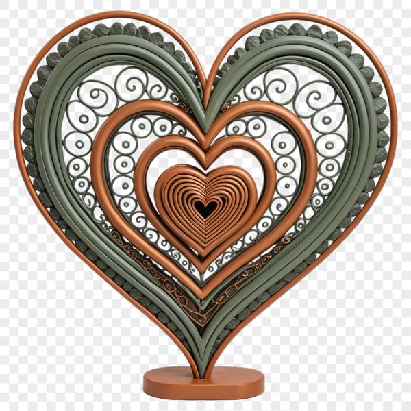 Detailed Heart Icon for Designs A clear background PNG image featuring a large, detailed heart icon.