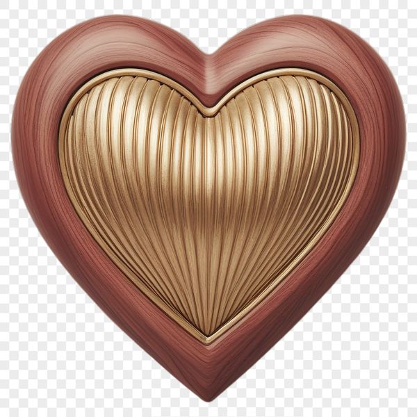 A high-resolution, transparent love heart icon with a clear background.
