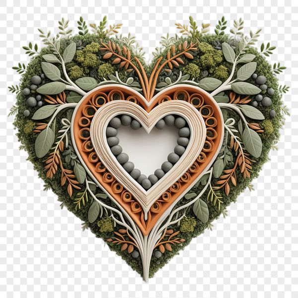A transparent PNG image of a heart symbol with a clear background.