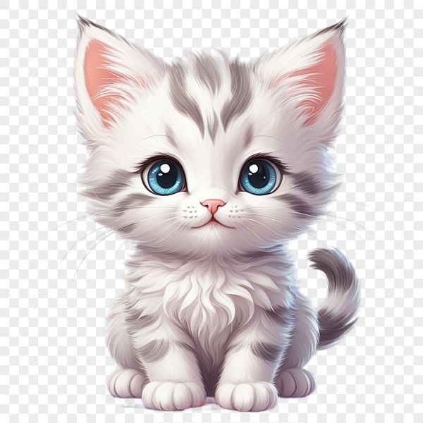 Free high-resolution transparent PNG image of a cute cat.