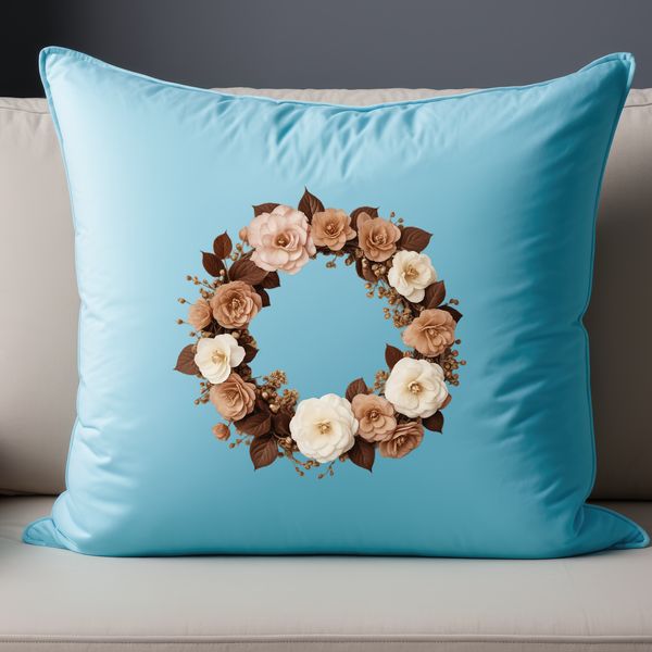Clear Background Floral Garland Clip Art A floral wreath made from individual flowers with clear background, suitable for sublimation printing and DIY projects.
