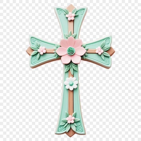 Simple White Crucifix Icon A high-resolution image of a simple white crucifix with a transparent background.