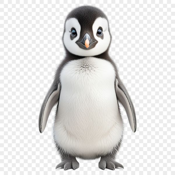Cute Bird PNG Image A small, endearing penguin chick standing on its feet, suitable for personal or commercial use.