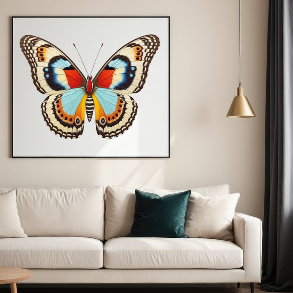 Close-up Butterfly Pattern Illustration A close-up photograph of a colorful butterfly with intricate patterns on its wings, suitable for sublimation printing.