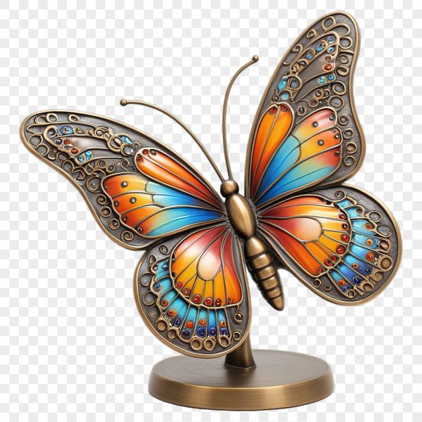 Close-up of a beautiful butterfly insect with clear wings and a simple background.
