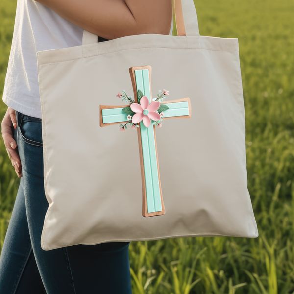 Simple Floral Cross A high-resolution PNG image of a simple floral-inspired cross in a transparent background.