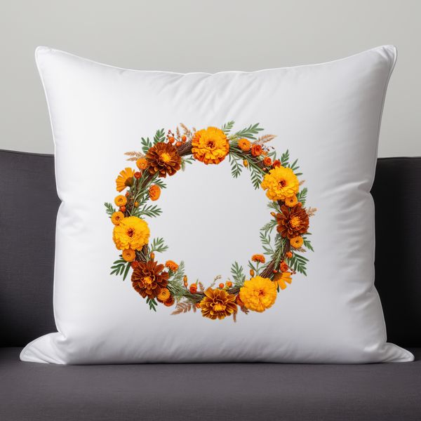 High Quality Floral Garland PNG A high-resolution floral wreath made from various flowers with a clear background.