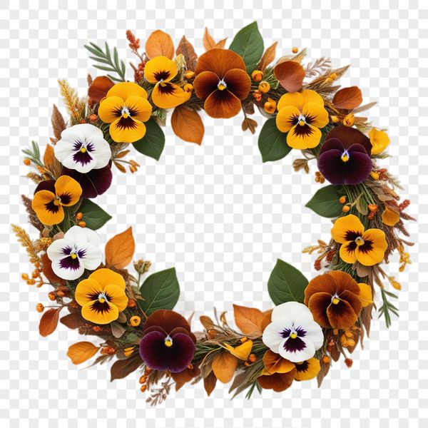 High-Resolution Floral Wreath Design A floral wreath designed with high-resolution graphics, suitable for commercial or personal use.