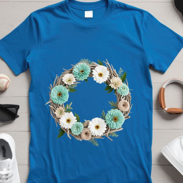Blooming Floral Wreath PNG Image A floral wreath made up of various flowers, suitable for download as a high-resolution PNG file.
