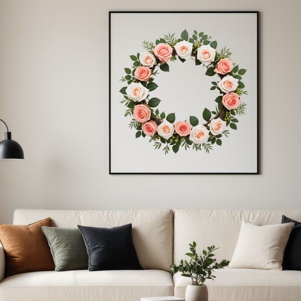 Transparent Wreath Clipart Image A floral wreath made from various colorful flowers with clear background.