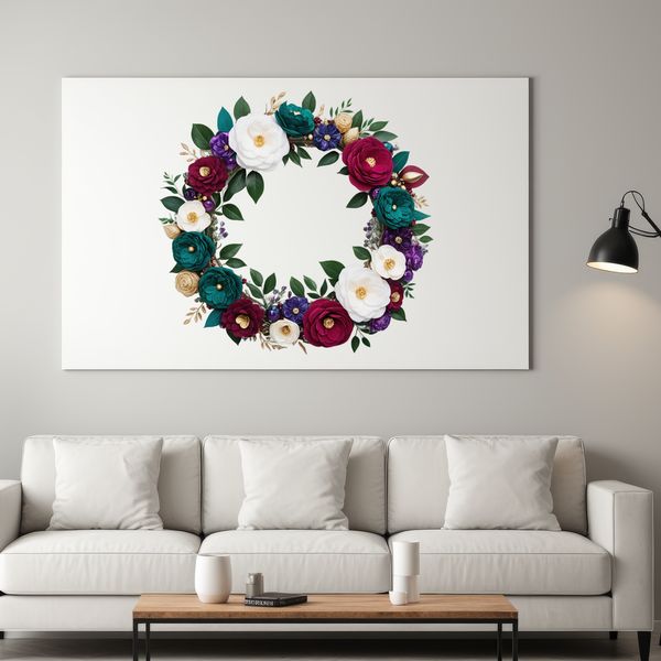 High-Resolution Flower Crown Image A high-resolution floral wreath with clear background, suitable for sublimation and commercial use.