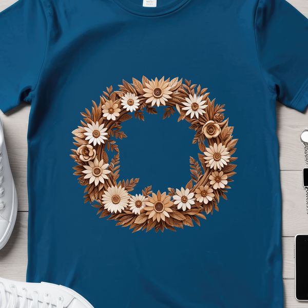 Beautiful Transparent Flower Wreath Clipart A large transparent PNG image of a decorative flower wreath design for commercial or personal use.