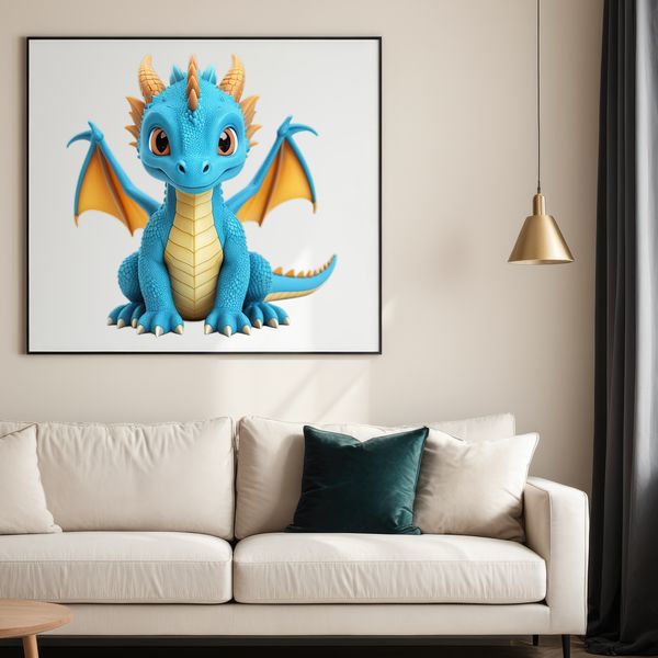 A high-resolution illustration of a dragon in a clear background, suitable for print and commercial use.