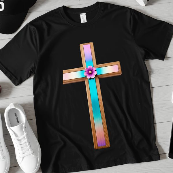Simple Floral Crucifix PNG Image Transparent PNG image of a simple crucifix with floral details.
