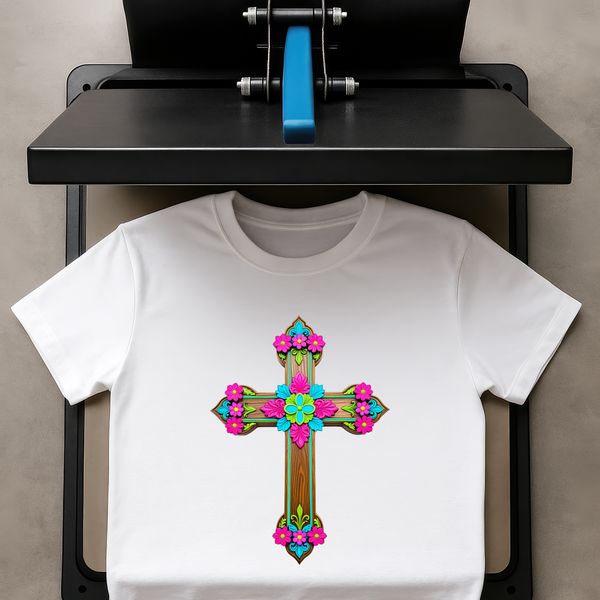 Elegant Cross Emblem for Print A simple, transparent PNG icon of a white cross on a clear background.