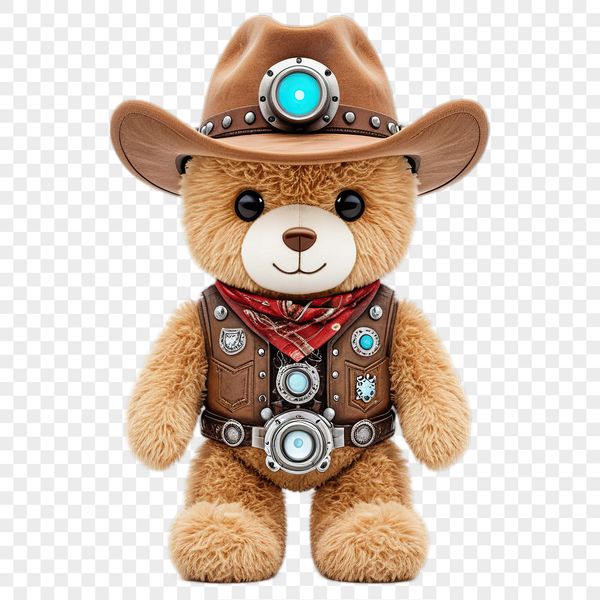 Cuddly Teddy Bear on Transparent Background A transparent PNG image of a cuddly teddy bear on a clear background.