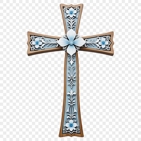 High-Res Crucifix Image A high-resolution, transparent PNG image of a simple crucifix.