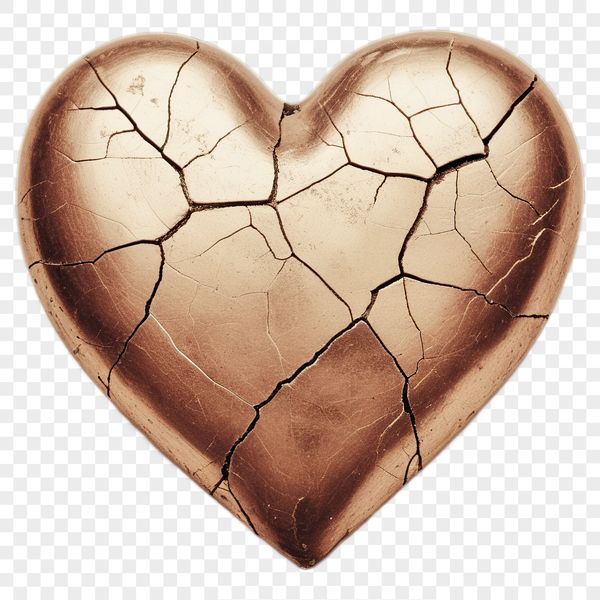 A clear PNG image of a stylized heart with a transparent background, suitable for various creative uses.