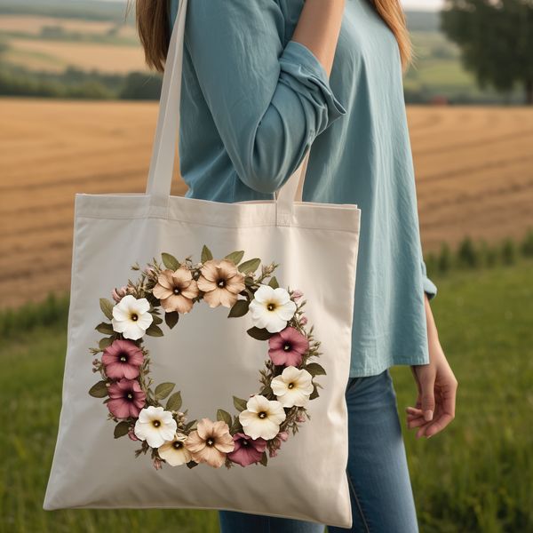 Clear Background Wreath Illustration A high-resolution floral wreath design with a clear background.