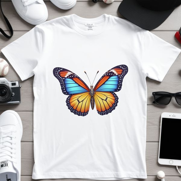 A high-resolution PNG image of a colorful butterfly with a transparent background.