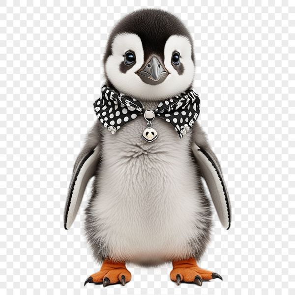 A cute baby penguin with a clear background.